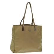 Prada Vintage Pre-owned Nylon totevskor Beige, Dam