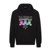 Barrow Svart Oversized Hoodie med Teddy Print Black, Unisex