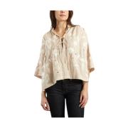 IRO Blommig Spetstopp Beige, Dam