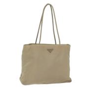 Prada Vintage Pre-owned Nylon totevskor Beige, Dam