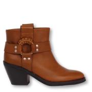 See by Chloé Cognac Spänne Ankelboots Brown, Dam