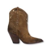 Elena Iachi Beige Läder Ankelboots Beige, Dam