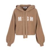 Msgm Brun huva tröja med Impact-logotyp Brown, Dam