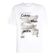 Calvin Klein Diffused Logo TEE T-shirt White, Herr