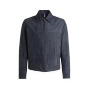 Hugo Boss Elegant Suede Jacket Blue, Herr