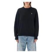 Ralph Lauren Svart Polo Stickat Aw24 Blue, Dam