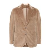 Tagliatore Corduroy Blazer Peak Revers Brun Beige, Herr