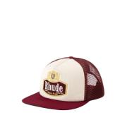 Rhude Brun/Vit Trucker Cap - Syntetiskt Läder Multicolor, Herr