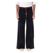 Marni Svarta Wide Denim Jeans Aw24 Black, Herr