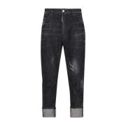 Dsquared2 Svarta Combat Denim Jeans Ss22 Black, Herr