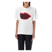 Stella McCartney Lips Print White T-Shirt White, Dam