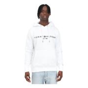 Tommy Hilfiger Vit Flex Logo Hoodie Casual Sweater White, Herr