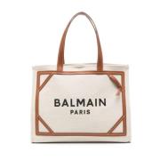 Balmain Läderväska med logotyp Brown, Dam