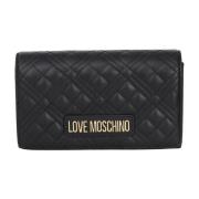 Love Moschino Quiltad Logo Pochette Väska Svart Black, Dam