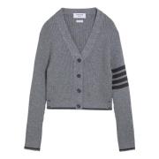 Thom Browne Kort Cardigan Tröja Gray, Dam