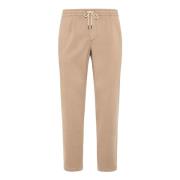 Boggi Milano B City Byxor i Stretch Bomull Tencel Beige, Herr