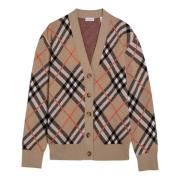 Burberry Kort Cardigan Sweater Beige, Dam