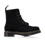 Dr. Martens Svarta Mocka Plattforms Snörskor Black, Dam