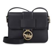 Longchamp Box-Trot Läder Crossbody Väska Black, Dam