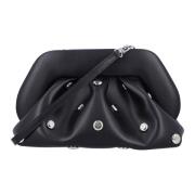 THEMOIRè Svart Eco Läderpärla Clutch Black, Dam