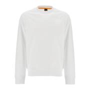 Boss Basic Crew Logo Sweatshirt White, Herr