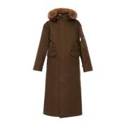 Burberry Parkas med fuskpäls Brown, Dam