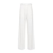 Max Mara Vita Ull Cashmere Stickade Byxor White, Dam