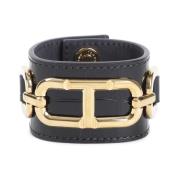 Tom Ford Tryckt Croc Manschettarmband Black, Dam