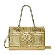 Tory Burch Vadderad läderväska med kedja Yellow, Dam