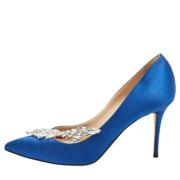 Manolo Blahnik Pre-owned Pre-owned Satin klackskor Blue, Dam