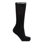 Vetements Logo Strumpor Black, Herr