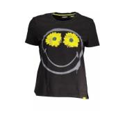 Desigual Snygg svart tryckt bomull T-shirt Black, Dam