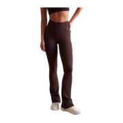 Aim'n Cacao Ribbed Seamless Flare Tights Brown, Dam