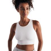 Aim'n White Ribbed Seamless Crop Top White, Dam