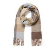 Part Two Mjuk Halsduk med Fransar Smokey Olive Check Multicolor, Dam