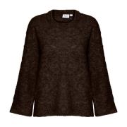 Saint Tropez Mörk Ek Stickad Tröja Pullover Brown, Dam