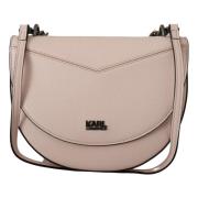 Karl Lagerfeld Elegant Mauve Light Pink Läder Axelväska Pink, Dam