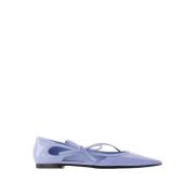 Dolce & Gabbana Blå Kalv Slip-On Spetsiga Ballerinaskor Blue, Dam