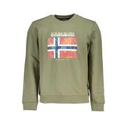 Napapijri Grönt Fleece Sweatshirt med Rund Hals Green, Herr