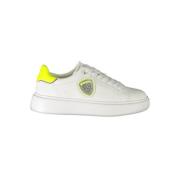 Blauer Vit Polyester Sneaker med Snörning White, Herr