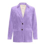 Part Two Chalk Violet Blazer med Klassiska Detaljer Purple, Dam