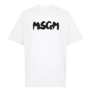 Msgm Vita T-shirts och Polos White, Herr