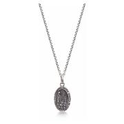 Nialaya Mens Silver Necklace with Lady Of Fatima Amulet Gray, Herr