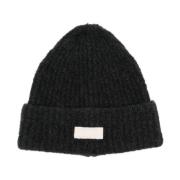 Autry Grå Ull Logo Patch Beanie Mössa Gray, Herr