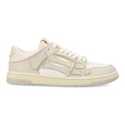 Amiri Vita Lädersneakers med Skelettapplikationer White, Herr