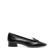 aeyde Svart Läder Ballerina Pumps Black, Dam