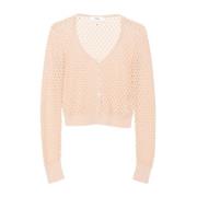 Chloé Knäppt Bomullskardigan Beige Sweater Beige, Dam