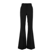 Andamane Svart Flared-Leg Twill Byxa Black, Dam