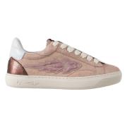 Enterprise Japan Metalliska Läder Sneakers Pink, Dam