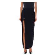 Mugler Svart High-Waist Långkjol Black, Dam